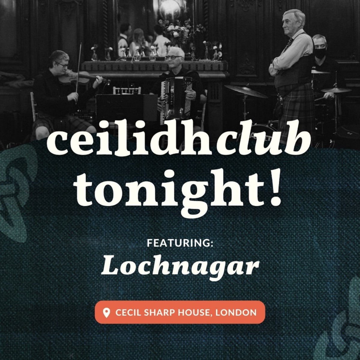 Scotland2U's tweet photo. Ceilidh Club is on tonight with @lochnagarband at Cecil Sharp House! 💃🕺

🕗 8:00pm - 11:00pm (Doors open 7pm)
📍@cecilsharphouse (2 Regent's Park Road, London)

Tag us in your photos or use the hashtag #ceilidhclub

#LondonCeilidhClub #London #Camden #Ceilidh #LochnagarBand https://t.co/EueUD1YnYe