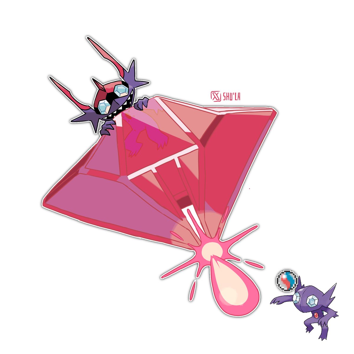 Red_brb's tweet photo. Sableye + Salamencite

#StoneSwap #fakemon #pokemonart #Pokemonㅤㅤ https://t.co/n0HbuizZlT