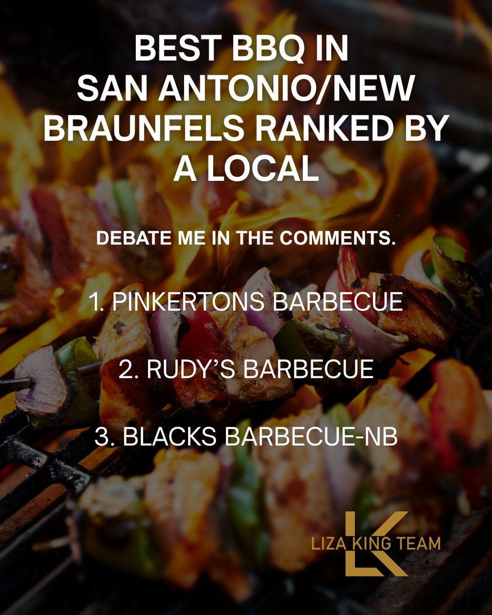 lizaking's tweet photo. Well Darn! I missed National BBQ Day. BUT, it's memorial weekend so BBQ is Always a good idea.. These are my go-tos in San Antonio and new Braunfels.

What would you change? https://t.co/D96qj0CUrr