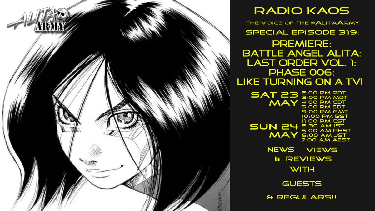 OptimizticOzzie's tweet photo. Hit the road, #AlitaArmy. That's what Creeky did. So we have a recording for you this week, some more, wait for it... MANGA! Yes, that thing we never talk about! Radio KAOS ep 319: Premiere: Battle Angel Alita: LA Vol 1: Phase 6: Like Turning OFF a TV.
https://t.co/dnuuiVaRHT https://t.co/pvphO3yBF6