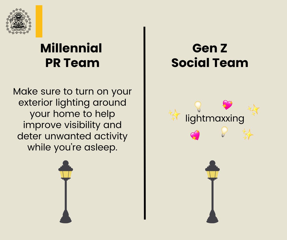 CalgaryPolice's tweet photo. Get unready with us. 😴✨

Heading out or settling in for the night? Add these tips to your nighttime routine:
🔒 Lock all doors, including garages and sheds.
🪟 Close and secure windows.
💎 Remove valuables from your vehicle or park in a secured space.
💡 Turn on exterior lighting or motion lights.
🚗 Ensure all vehicles are locked.