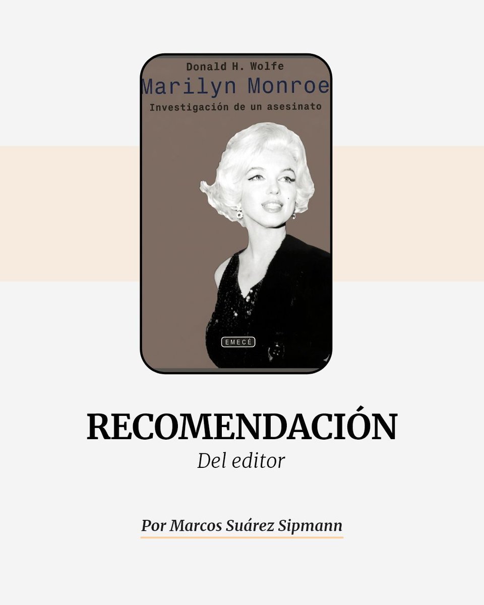 republicagt's tweet photo. 📚 Recomendación del Editor

Marilyn Monroe murió en 1962. Las preguntas nunca lo hicieron.

En Marilyn Monroe: Investigación de un asesinato, Donald M. Wolfe reconstruye los últimos días de la actriz entre Hollywood, los Kennedy, el FBI y la cultura de la conspiración estadounidense. Más que una investigación sobre su muerte, es una mirada a cómo nacen los mitos y sobreviven las versiones oficiales.

Un libro polémico, absorbente y sorprendentemente vigente.

👉 Suscríbase a nuestro boletín y reciba más Recomendaciones del Editor directamente en tu correo. 📩 https://t.co/A6hIm8Q4cp