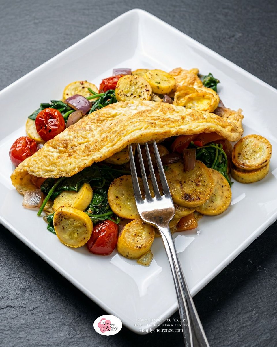 SimplyChefRenee's tweet photo. 🍳🌿 Fresh veggies, fluffy eggs &amp; bold flavor! Our Veggie-Stuffed Omelet is a healthy catering favorite for breakfast meetings, brunch events &amp; wellness gatherings. ✨
Serving Hartford, Litchfield &amp; Fairfield Counties.
#SimplyChefRenee #BreakfastCatering #VeggieOmelet #CTCatering https://t.co/FBL02sMeqx