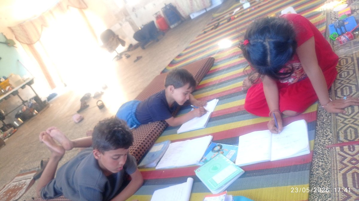 AlbouNael's tweet photo. Despite displacement  fear and the harsh realities of life, our children still cling to their notebooks and their dreams under the most difficult circumstances but they need someone to stand with them.
Your donation today could give a child the chance to continue their education https://t.co/qdHeAIWeEH