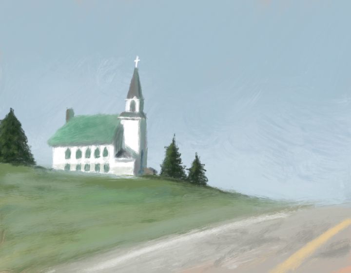 LarryWhitler's tweet photo. Art of the Day! "Church On The Hill". Buy at: https://t.co/KA9gyJm0kk https://t.co/YyjmG7hE9I