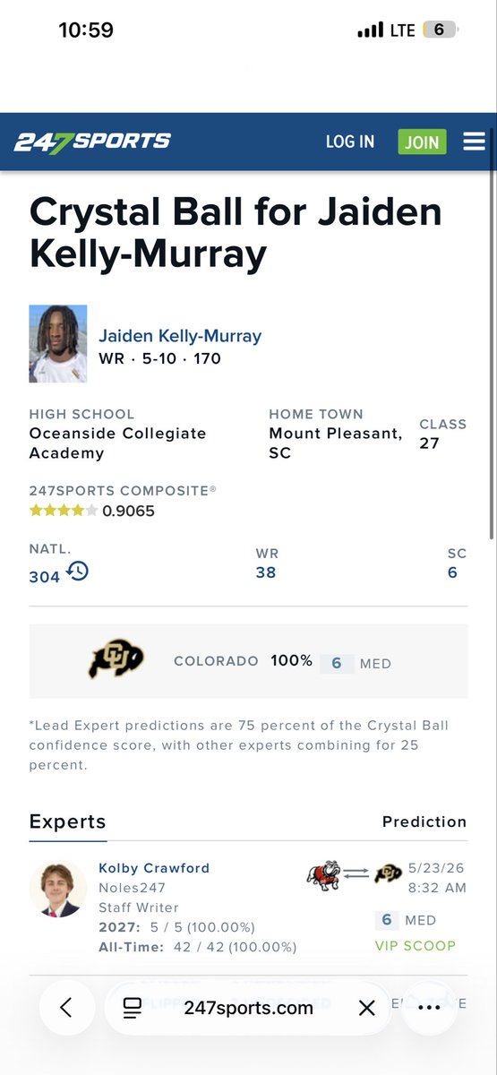 MilesHighBuffs's tweet photo. Jaiden Kelly-Murray has been given a crystal ball for Colorado 🚨

@thejaidenkelly4 come home 🦬⭐️

Would be a HUGE get for this recruiting class 👀 https://t.co/cqI0EFdyZ2