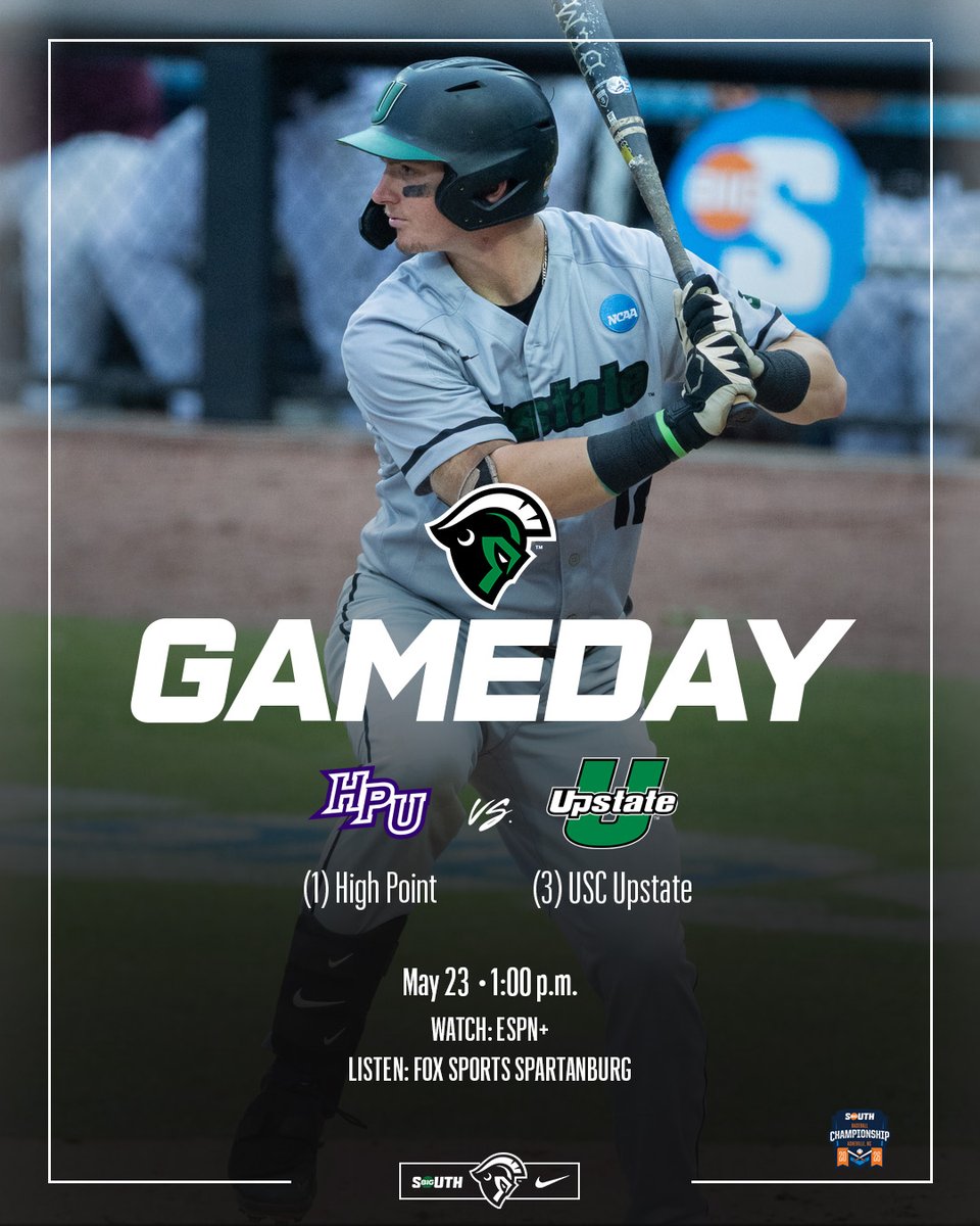 UpstateBSB's tweet photo. ⚔️ 𝑮𝑨𝑴𝑬 𝑫𝑨𝒀 ⚔️

Ready to get back after things today!

🆚️ No. 1 High Point
🕐 1:00 p.m. ET
📍 Asheville, N.C.
📺 https://t.co/boNpkpebwG
📻 https://t.co/RdfvbEAN9i
📊 https://t.co/Z5EFxVKOyR
🎟️ https://t.co/xe6RdTLc5G

#SpartanArmy  ⚔️ https://t.co/u8Vn0ezqzS
