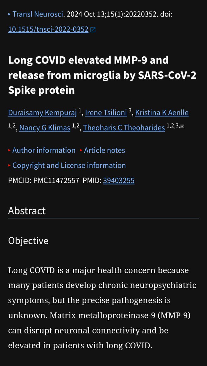 Moooonflash's tweet photo. Long Covid people should watch MMP9.
Not just a “tissue damage enzyme.” In a 2026 JDS skin study, keratinocyte MMP9 shifted substance P processing toward SP1-9, a fragment that activates mast cells via MRGPRX2/MrgprB2.
Nerve → protease → mast-cell inflammation loop. https://t.co/5K7qoKjGCP