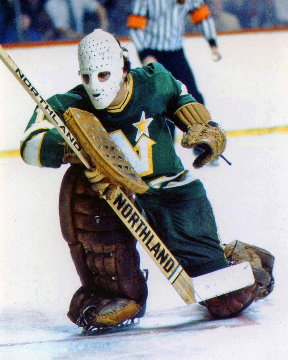 VintageMNHockey's tweet photo. Happy 72nd birthday today to former Eveleth Golden Bear, Denver Pioneer &amp; Minnesota North Stars NHL goaltender - Pete LoPresti born in Virginia, MN &amp; raised in Eveleth, Minnesota.

#SwissCheese https://t.co/SvNVTx4Dt8