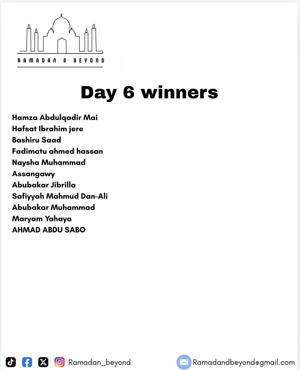 ramadan_beyond's tweet photo. Congratulations to all our winners!

Barakallah feekum

#ramadanandbeyond
#dhulhijjahquiz2026 https://t.co/DotRPhK38u