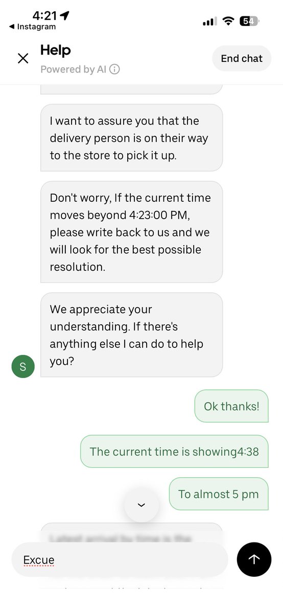 Missrepno's tweet photo. @Uber @UberEats Appalled by the customer care. My order was late &amp; when I asked for support I was told to reach out by a certain time. When I did, they told me there was nothing else to do &amp; they ended the chat! W/0 any options or checking with me. Disrespectful &amp; inconsiderate! https://t.co/B9gL4xQfS6