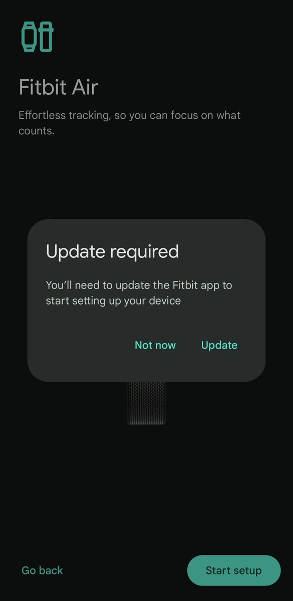suyperb's tweet photo. I am trying to set up the Fitbit Air it asks me to update the app which I already did but it still keeps asking and I can't set it up until it detect s the update which I already did @FitbitSupport @googlehealth https://t.co/gRcERc1Mc7