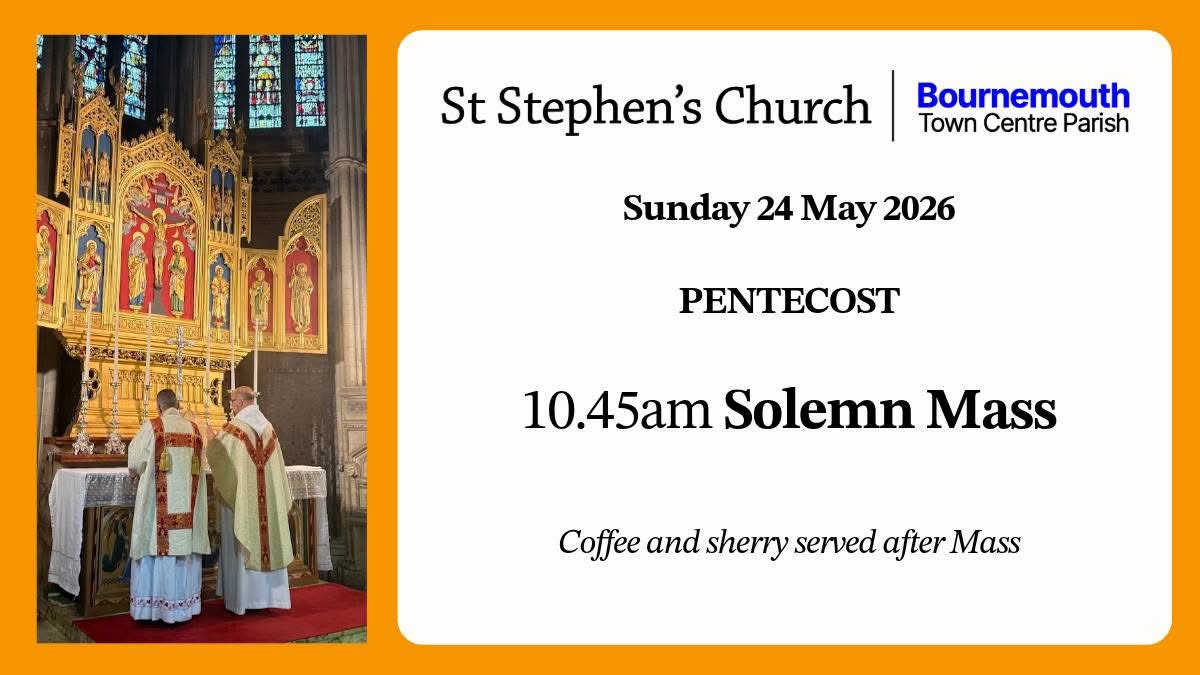 StStephensBmth's tweet photo. Join us for Mass this Sunday as we celebrate the day of Pentecost https://t.co/fpvHCcqFA3
