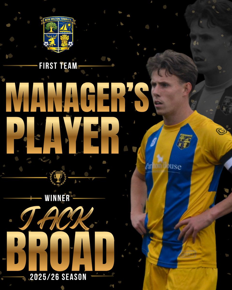 NewMiltonTown's tweet photo. First Team Manager’s Player 🏆

Chosen for the attitude, leadership and standards shown throughout the season 👏🏼

#UpTheBrickies https://t.co/rQvDZZdErE