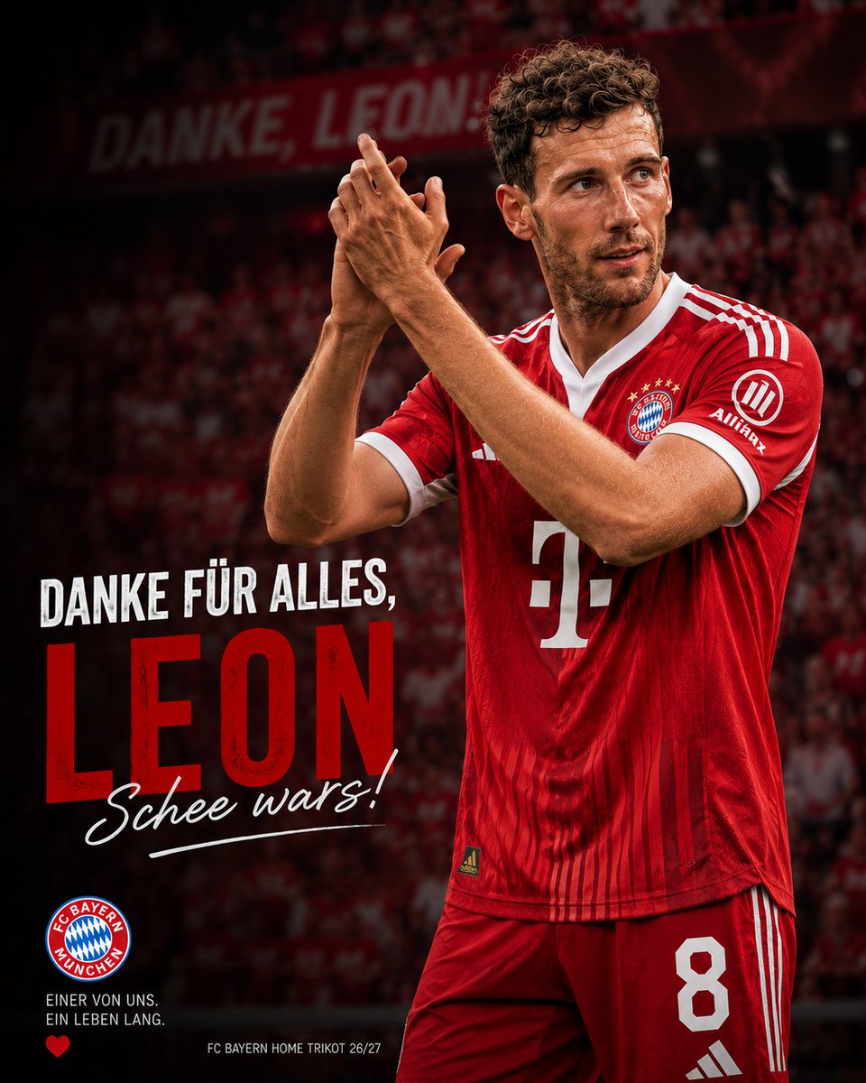 MIKFCB5178's tweet photo. Schön das er noch ein paar Minuten bekommt Leon Goretzka.
Machs gut Leon und Danke für alles 🫶 https://t.co/CImbbdbv3o