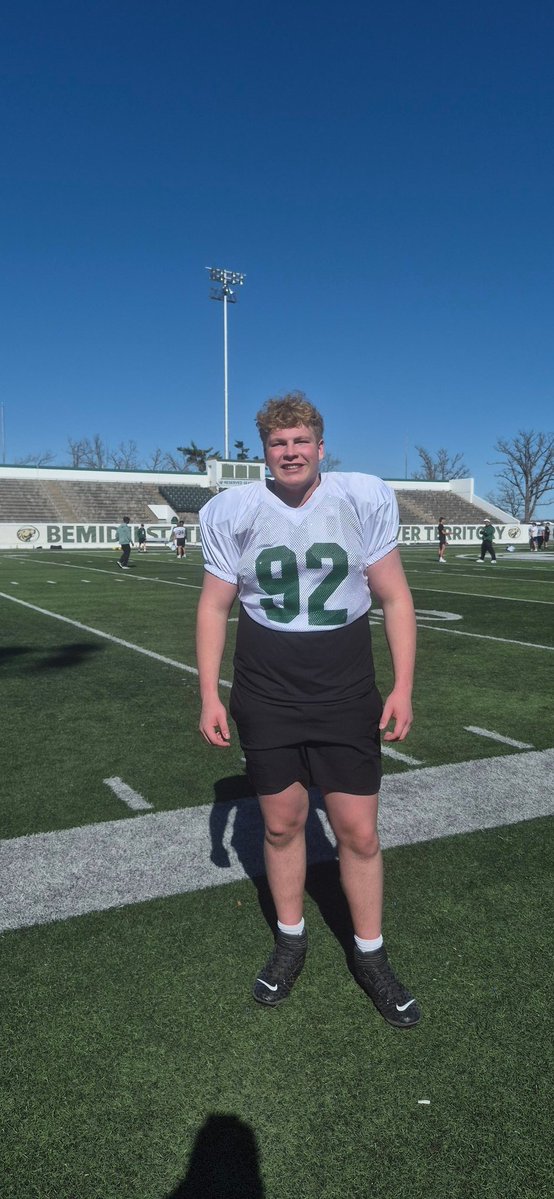 NolanField63's tweet photo. Had a great day at the @BSUBeaversFB Camp competing.  Thanks for the invite @CoachBolte @CoachHeinBSU @BrandonLabath https://t.co/QWrIGIktCe