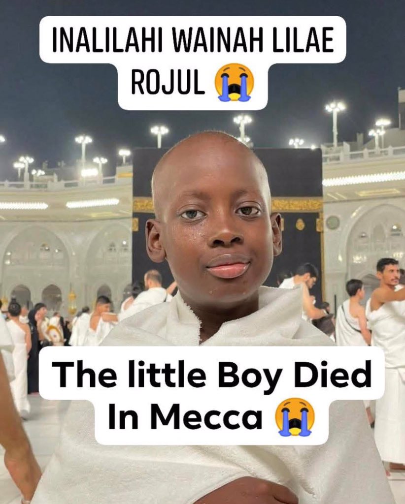 ummuh_Zahra's tweet photo. What a Great Loss 😭 The little Boy D!ed in Mekka.💔
Please Let's say a prayer for him and his family 🙏. https://t.co/AkqWgqP8x3