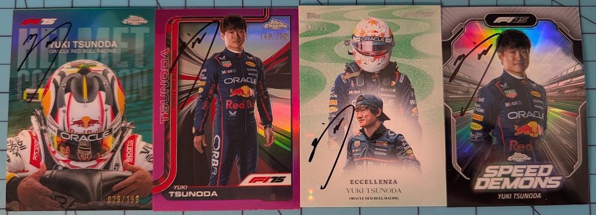 SnowLeopard1971's tweet photo. Got to meet Yuki and he was kind enough to sign a few cards!  @Topps #CanadianGP #F1 https://t.co/XYw9y2XArx