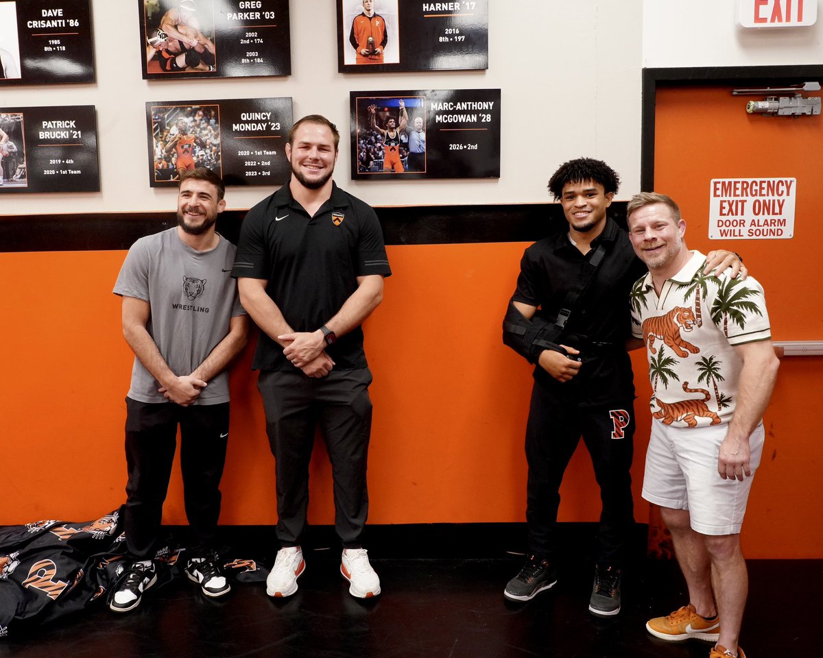 tigerwrestling's tweet photo. Etched into program history ⭐️

Yesterday, we gathered with alumni and friends to unveil the newest All-American plaque in the room in honor of our national finalist, Marc-Anthony McGowan. We’re so proud, and this is only the beginning, MA! 👏🐅

#PrincetonWrestling #BIGTrust https://t.co/tjBjACBxtF