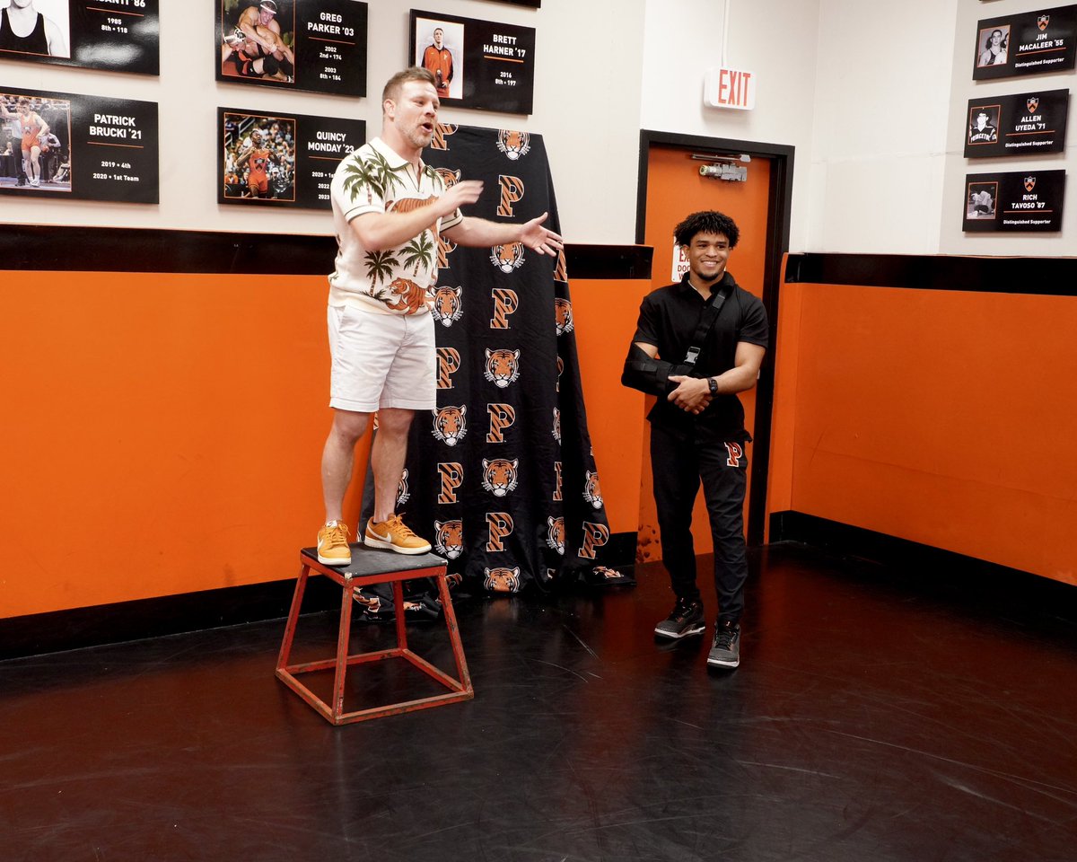 tigerwrestling's tweet photo. Etched into program history ⭐️

Yesterday, we gathered with alumni and friends to unveil the newest All-American plaque in the room in honor of our national finalist, Marc-Anthony McGowan. We’re so proud, and this is only the beginning, MA! 👏🐅

#PrincetonWrestling #BIGTrust https://t.co/tjBjACBxtF
