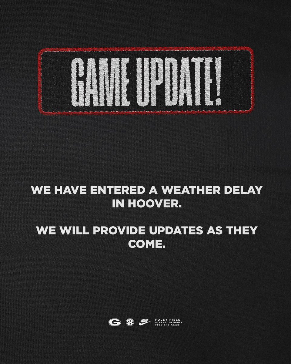BaseballUGA's tweet photo. 🚨GAME UPDATE🚨 https://t.co/Fuvr5KrB3a