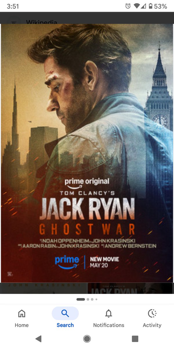HankDavis's tweet photo. I think the Tom Clancy film and TV adaptations have been really well done. I love the Jack Ryan series. The Amazon movie didn't disappoint. #JackRyanGhostWar https://t.co/xfcn2jE0el