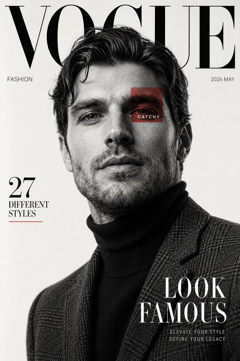 Black and White Fashion Magazine Cover