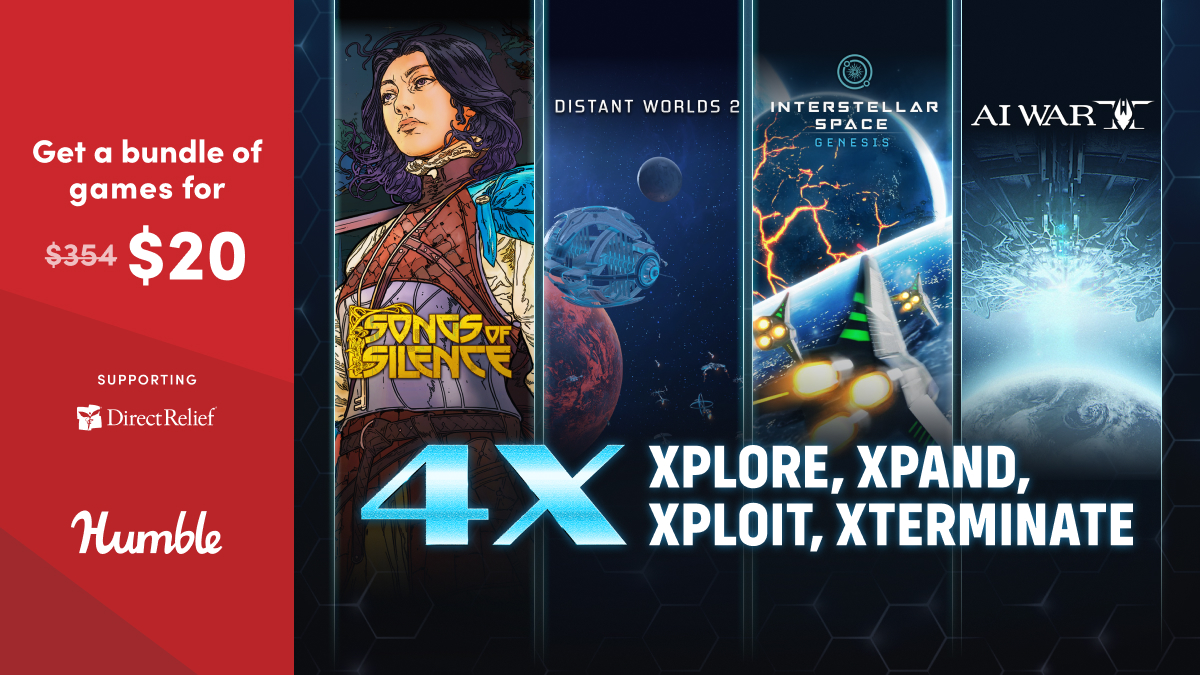 humble's tweet photo. Lead armies, rebuild fallen kingdoms, and rise to greatness in Songs of Silence!

The 4X: Xplore, Xpand, Xploit, Xterminate bundle supports @directrelief | https://t.co/Lx6CR8tBMN https://t.co/ANUqv5oo9D