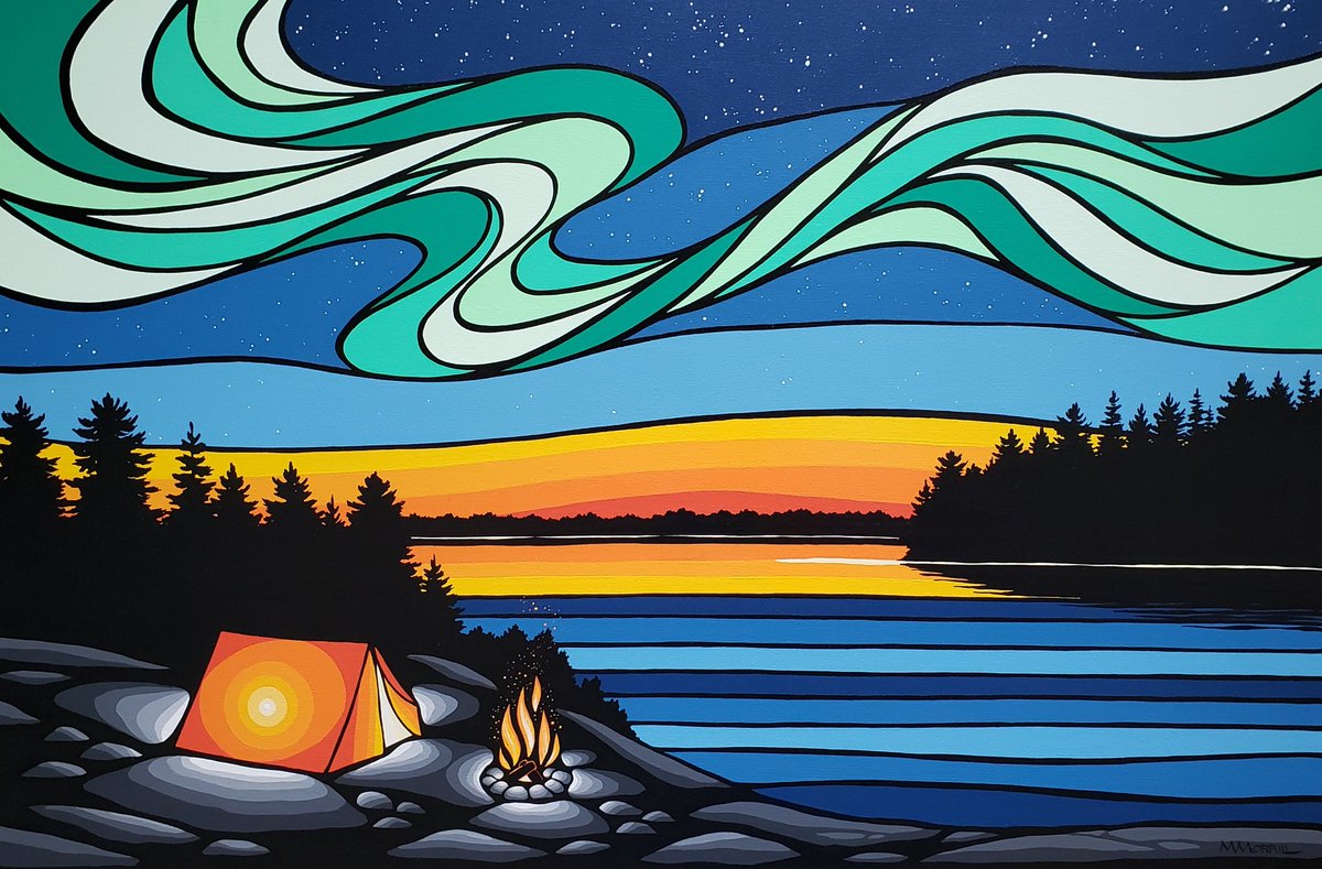 MMorrillArt's tweet photo. Northern Sunset 
24x36 acrylic on canvas 
Available! https://t.co/wxpgoaXDDm