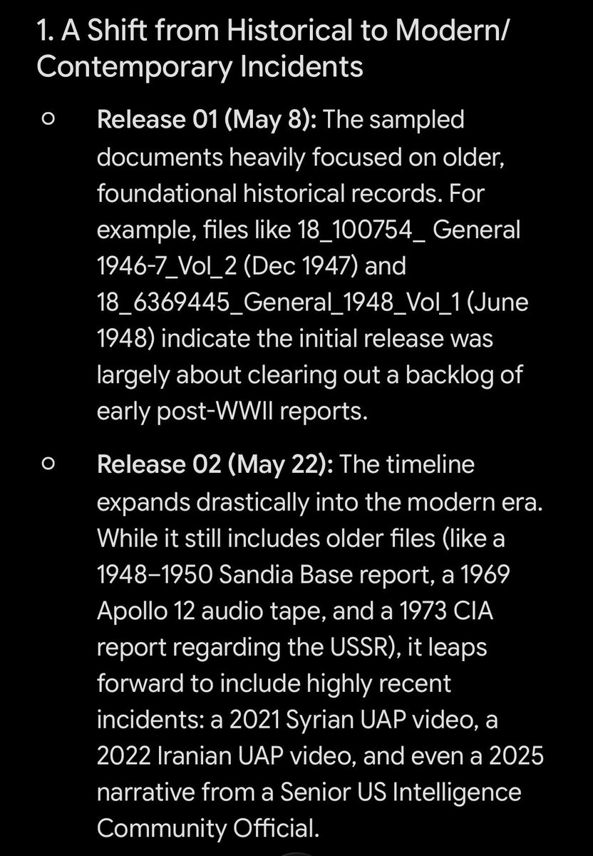 Torquepen's tweet photo. Any patterns emerging from the @DeptofWar ‘s two recent releases of #UFO material? What can we expect in the next release? @GeminiApp offers us this.. https://t.co/QFGBsn3W9R