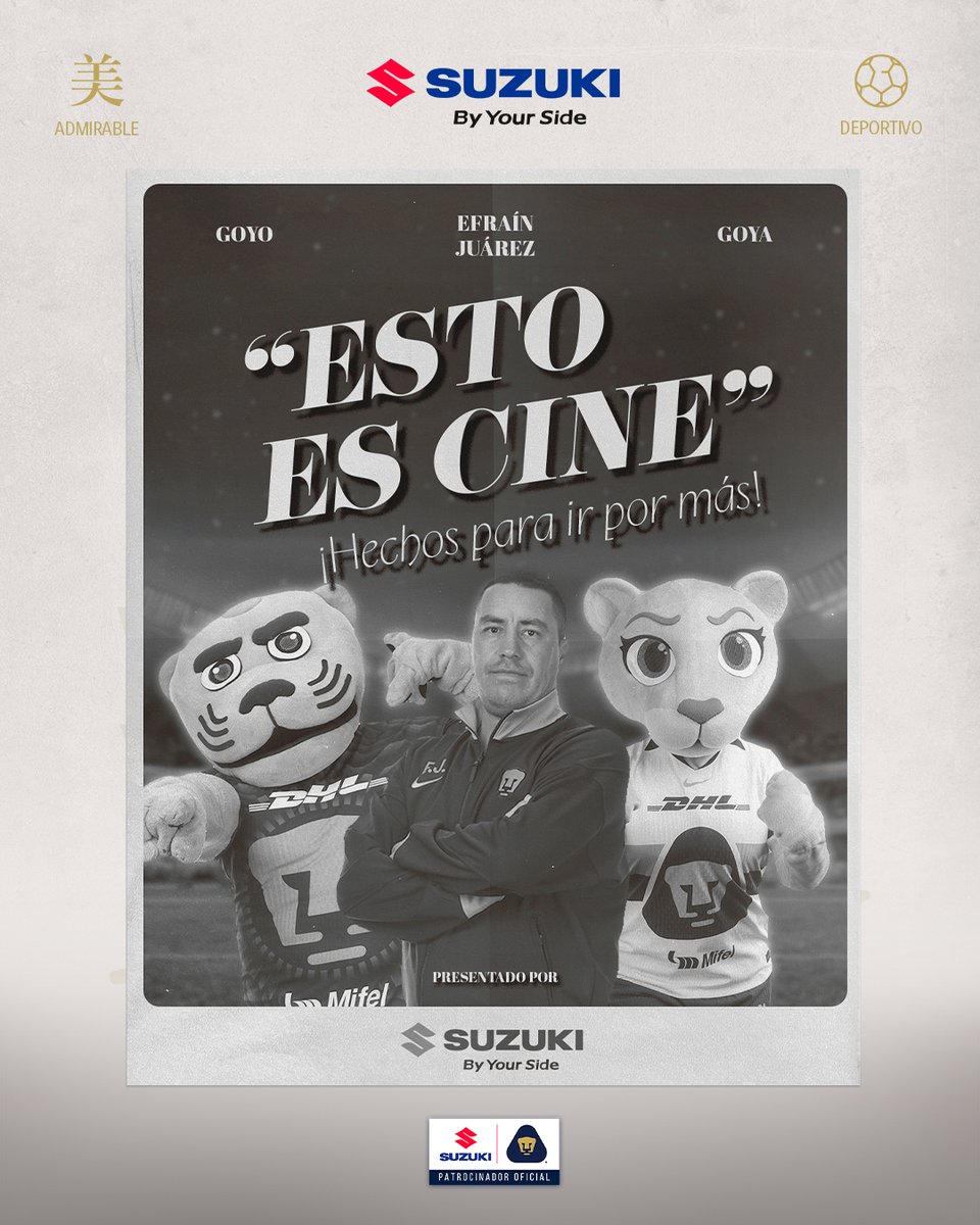 Suzuki_Mex's tweet photo. ¡La historia está lista! 🎬😼
No todos están hechos para jugar una Final... y no cualquiera está listo para protagonizarla. 💙👊

¡ESTO ES CINE! 🍿
Vamos con todo, @PumasMX  🐾

#SUZUKIElMotorDeTuPasión https://t.co/guSKVvJG3S