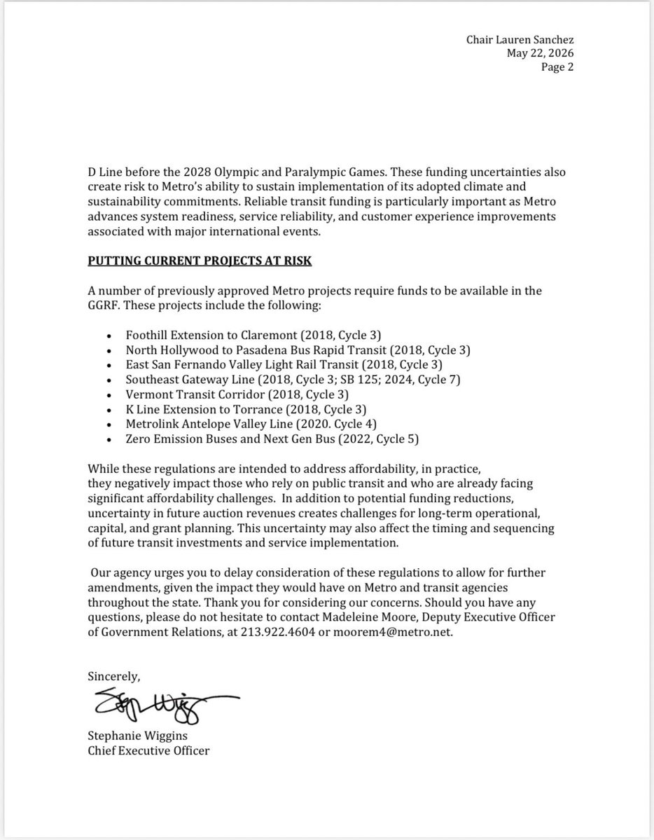 CalTransit's tweet photo. The state’s largest transit agency @metrolosangeles weighs in on @AirResources proposal that will cut $2B from critical housing and transit projects. The impact this will have can’t be downplayed. https://t.co/NyfLviGZTC
