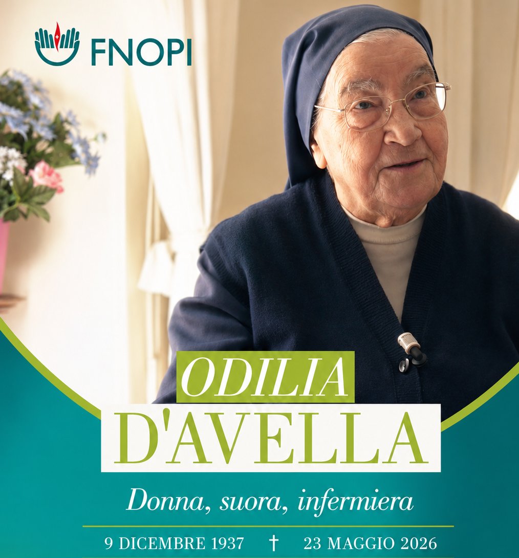 FNInfermieri's tweet photo. La FNOPI esprime profondo cordoglio per la morte di suor Odilia D'Avella, avvenuta a Napoli, nella Casa centrale delle Suore Figlie della Carità dove risiedeva dopo una lunga e intensa vita al servizio della Professione e della Chiesa.
Per saperne di più: 
https://t.co/IyKXFtv25Z https://t.co/nY2gNuS0Lh