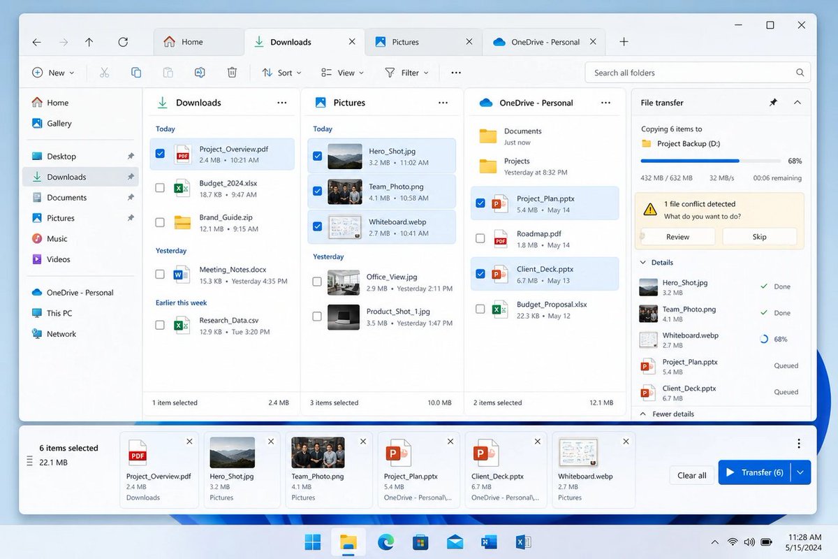 windowsforum's tweet photo. 🪟 Explorer finally fixes the two daily Windows annoyances: picking files across folders and babysitting transfers. A concept isn’t a roadmap, but man—Microsoft should’ve done this years ago. #Windows #Microsoft #FileExplorer
https://t.co/PzxjmVkSTn
#FileManagement https://t.co/kh8OmLJ4AY