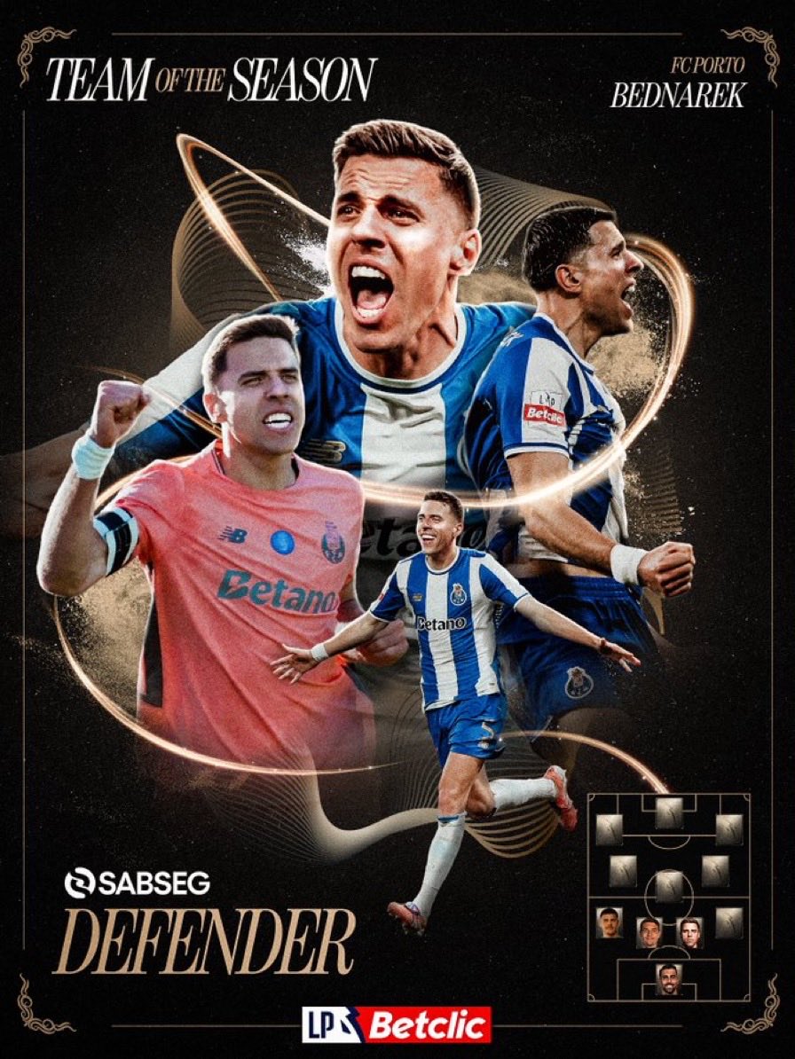 FCPortoPL's tweet photo. 🚨 JAN BEDNAREK WYBRANY DO ZESPOŁU ROKU LIGI PORTUGALSKIEJ

To już 3 zawodnik Porto, który znalazł się w 11 sezonu ligi portugalskiej! A na ten moment odkryto dopiero 4 zawodników!

Wielkie brawa dla duetu Janka i Kuby 👏

Jak myślicie będzie 3/3 polaków w 11 sezonu? 👇

📸 [@ligaportugal]
