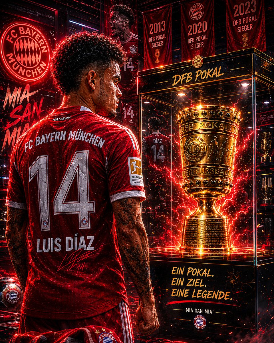 SinBoleta_'s tweet photo. 📸 Bayern Múnich campeón de la #DFBPokal ⚽🔥🏆

El conjunto 'Bavaro' fue contundente y superó a Sttugart por la final, un título más para Luis Díaz en Alemania. 😎👊🏆

#SinBoleta https://t.co/xeyGkd8lod