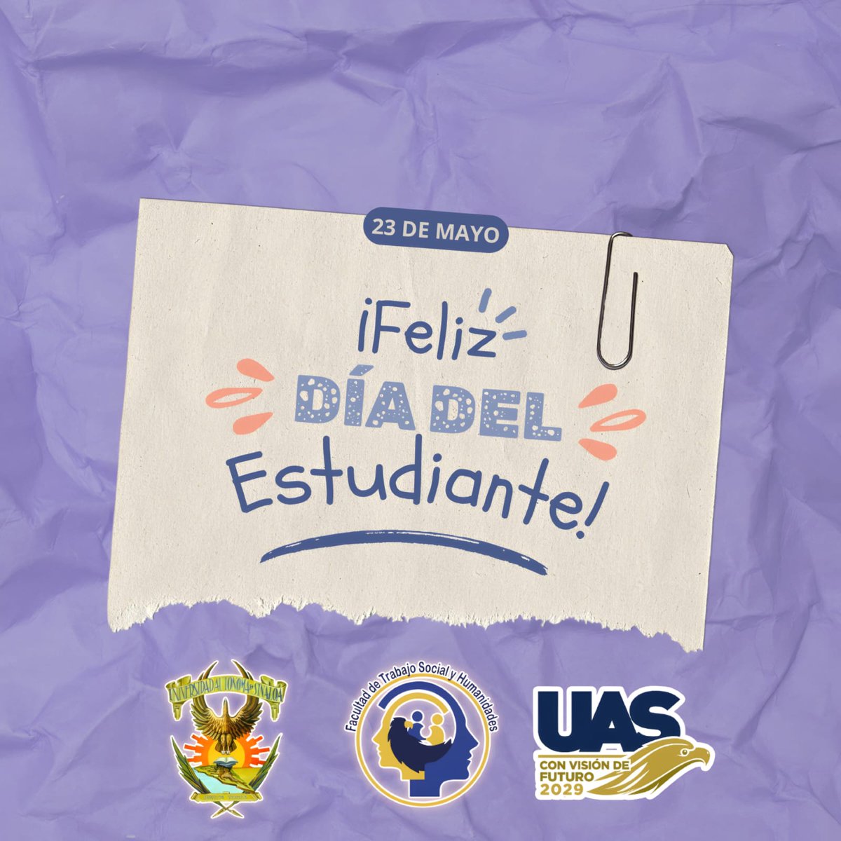 FATSOH_'s tweet photo. 💙📚 La Facultad de Trabajo Social y Humanidades reconoce el esfuerzo y dedicación de cada estudiante que día a día trabaja por alcanzar sus metas. ¡Feliz Día del Estudiante! 🎓✨
#sursumversus #fatsoh #diadelestudiante #somosgrandessomosuas https://t.co/6cNQhZ37Lq