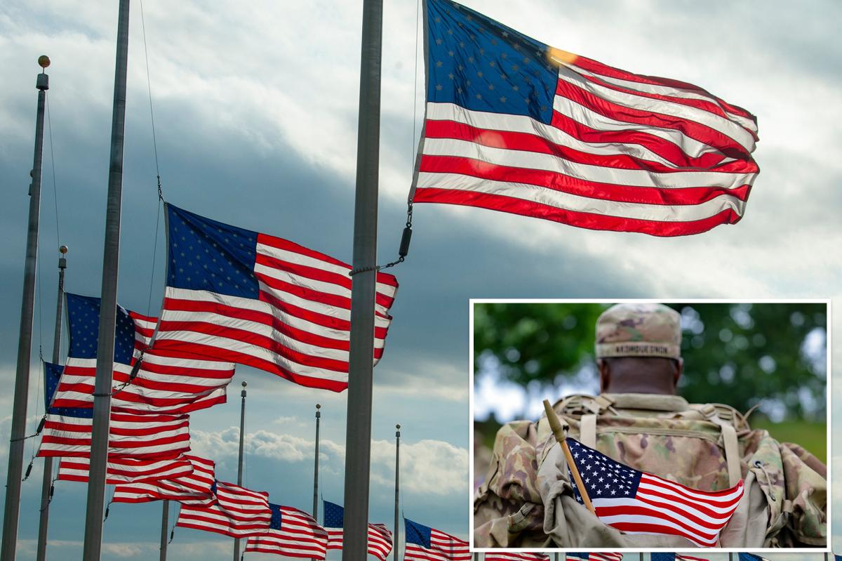nypost's tweet photo. Flags always fly at half-staff nationwide on Memorial Day - how to properly honor US Armed Forces https://t.co/qzSla6r567 https://t.co/LW00KkWQm9