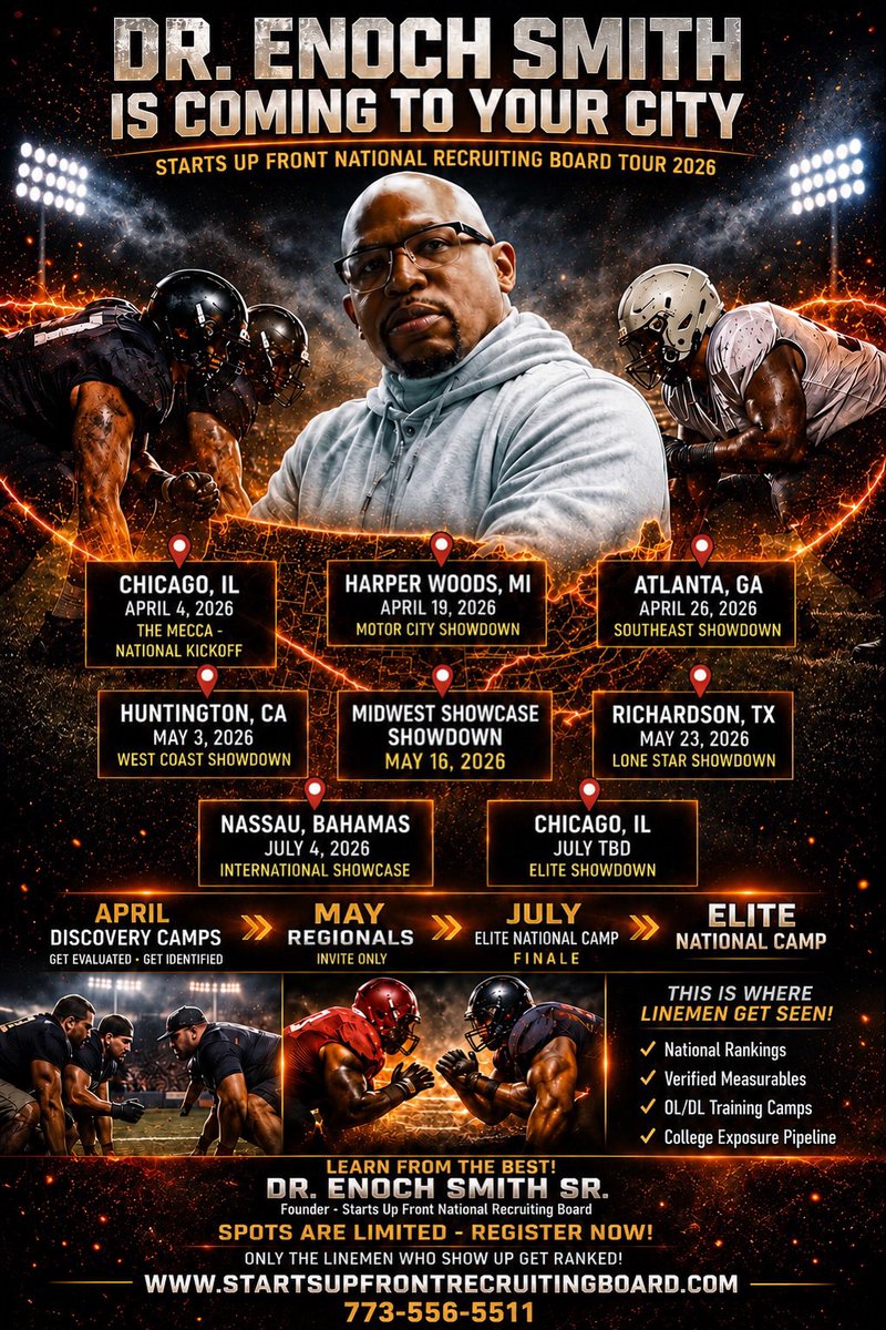 Startsupfront's tweet photo. The game is changing… and the trenches are finally getting the spotlight they deserve through the #StartsUpFront movement as #OffensiveLine and #DefensiveLine athletes begin taking over the #FootballCulture the RIGHT way.

The #StartsUpFrontSportsPerformance ecosystem is more than #FootballTraining. It’s a complete #AthleteDevelopment and #FootballExposure platform built specifically for #OL, #DL, #OffensiveTackle, #OffensiveGuard, #Center, #DefensiveEnd, and #DefensiveTackle athletes who are ready to dominate the game.

We develop #Linemen through:
✅ Strength
✅ Speed & Agility
✅ Explosiveness
✅ Hand Technique
✅ #FootballIQ
✅ Leadership
✅ Confidence
✅ Mental Toughness

But we don’t stop there inside the #StartsUpFront ecosystem…

🌎 The #StartsUpFrontNationalAndGlobalRecruitingBoard gives trench athletes REAL #NationalRecruiting exposure, verified evaluations, rankings, recruiting visibility, and opportunities to be seen by college coaches across the country through elite #CampsAndShowcases and #5v5TrenchWarfare competition.

This is where #SportsPerformance meets #FootballRecruiting.
This is where unknown athletes become nationally recognized trench warriors through #RecruitingExposure and #CollegeExposure opportunities.

From #YouthFootball to #HighSchoolFootball stars…
From beginners to elite prospects chasing #NFLDreams…
We are building the next generation of dominant trench athletes while changing the landscape of #Gridiron football.

💥 #Training that builds elite trench athletes
💥 #PlayerDevelopment focused on long-term success
💥 #Brotherhood that pushes athletes beyond limits
💥 #PassRush development for dominant defenders
💥 National rankings and evaluations through the #StartsUpFrontShockers movement

If you want your athlete developed the RIGHT way while gaining REAL exposure and visibility through platforms inspired by #247Sports, #On3, #Rivals, and #ESPN…

WELCOME TO THE TRENCHES.

🔥 It All Starts Up Front.
🔥 Control The Trenches. Control The Game.

📍Illinois-Based | National Reach
📩 DM “TRENCHES” for evaluations, rankings, training, and recruiting opportunities.

The #TrenchMob mentality is different. The #BigBoys control the line of scrimmage, change games, dominate the trenches, and build championship programs. That’s why the #StartsUpFront ecosystem continues growing nationally with athletes and families looking for real #FootballDevelopment and real opportunities.

The trenches are no longer overlooked.
The trenches are the future of football.