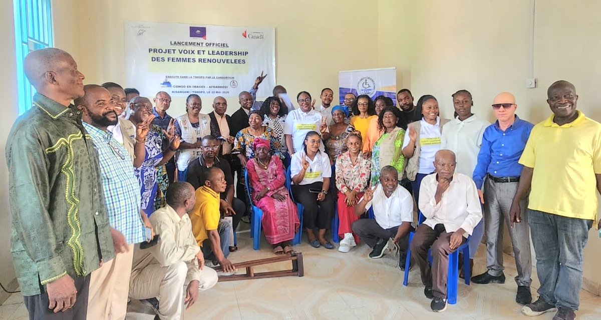 CimCongo's tweet photo. Le Projet Voix et Leadership des Femmes Renouvelé (VLF-R) qui est financé par les Affaires Mondiales Canada, mis en œuvre par le Centre Carter et exécuté par le Consortium CIM-AFHADHODI a été lancé ce 22.05.2026 dans la Tshopo (à Kisangani) https://t.co/GQIjNaFPD5