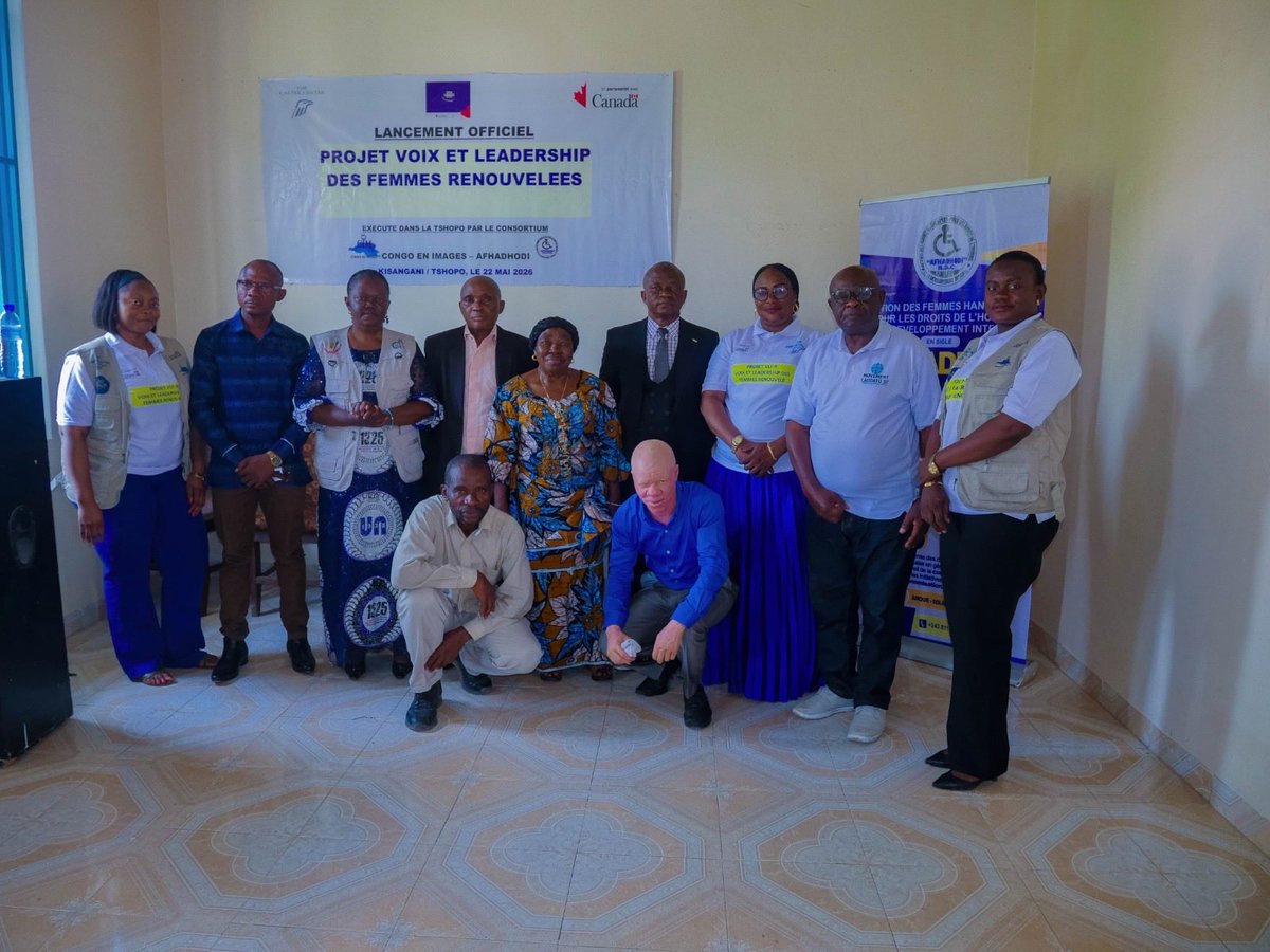 CimCongo's tweet photo. Le Projet Voix et Leadership des Femmes Renouvelé (VLF-R) qui est financé par les Affaires Mondiales Canada, mis en œuvre par le Centre Carter et exécuté par le Consortium CIM-AFHADHODI a été lancé ce 22.05.2026 dans la Tshopo (à Kisangani) https://t.co/GQIjNaFPD5