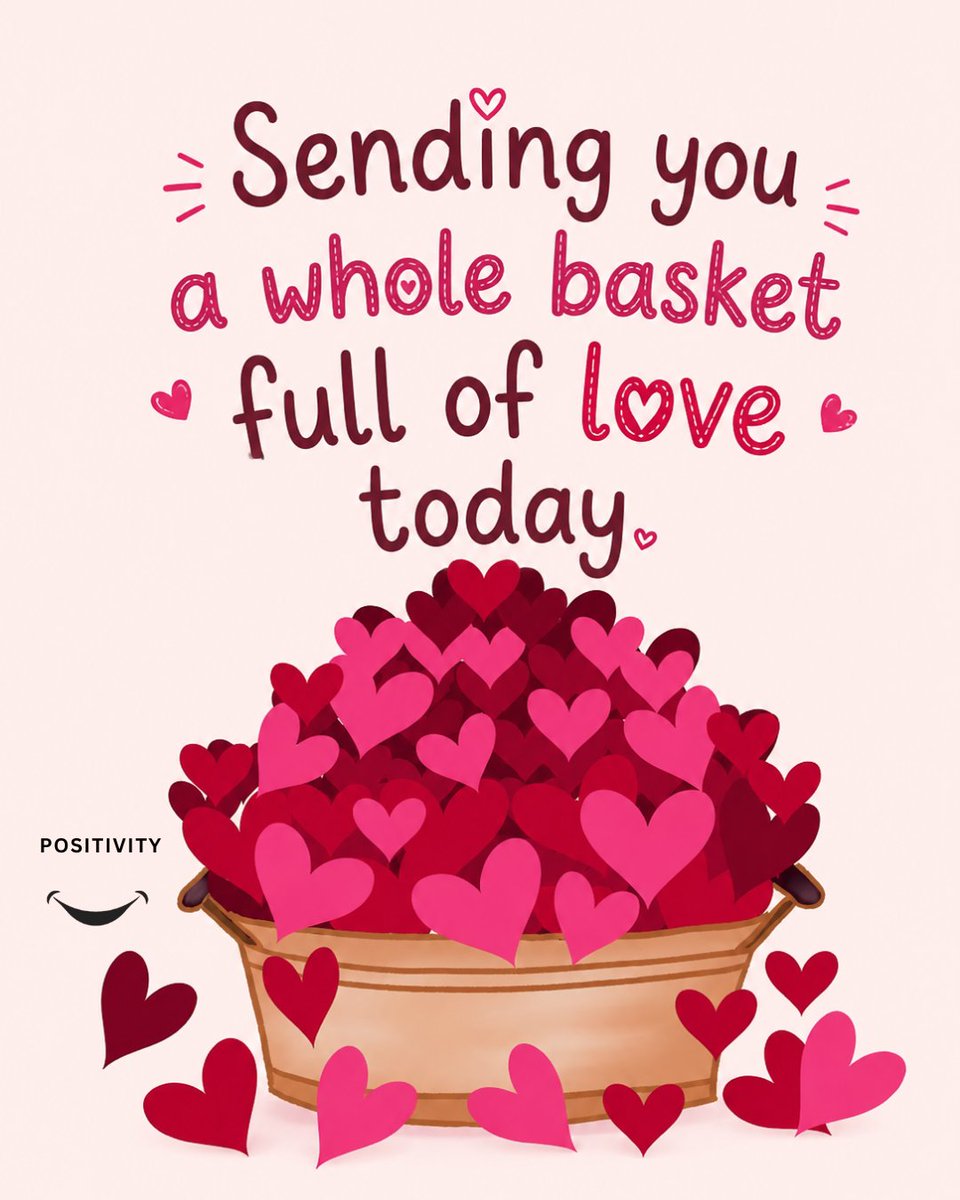 PositivitySaid's tweet photo. 💌 Sending you a whole basket full of love today. ❤️

Let this warm reminder fill your heart and brighten your day. You are deeply loved and cherished. Keep spreading that love everywhere you go. 🌸

Send this to someone who needs a basket of love right now and make their day brighter 💕