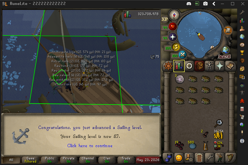 goatOSRS's tweet photo. 87 sailing! i know its been a while since my last post, but irl been popping off with work!

2351/2376

#osrs #skilling #grinding #runescape #oldschoolrunescape https://t.co/3lPHHGHRHy