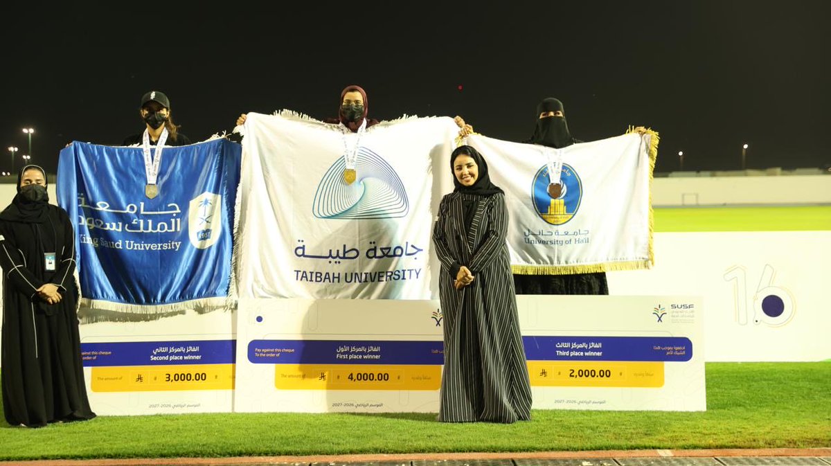 taibahu's tweet photo. 🥇🥈
تفخر #جامعة_طيبة 
بتحقيق الطالبة ليلى درويش المحوري
من تخصص التربية الخاصة
الميدالية الذهبية في مسابقة رمي القرص
“فئة الإعاقة السمعية”
وتحقيق الطالبة الزهراء عيد أبو عيفة
من تخصص سياسات واقتصاديات التعليم
الميدالية الفضية في سباق 100م
“فئة الإعاقة البصرية”

ضمن بطولة ألعاب القوى لذوات الإعاقة “طالبات”
في منافسات الاتحاد السعودي للرياضة الجامعية للموسم 16

نبارك لطالباتنا هذا الإنجاز 👏🏻
ولفريق الجامعة مشاركته المتميزة في البطولة