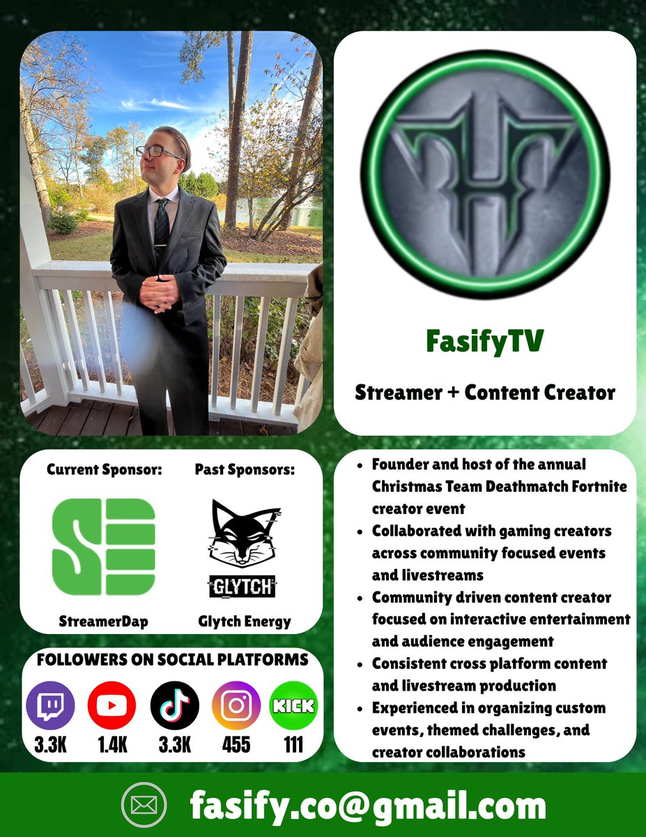 FasifyTV's tweet photo. Updated Media Kit for June 2026 ๐ฅณ
Let's collaborate, partner, and sponsor!!
Shoutout to @ArtemisFrostt for always getting on me about this stuff ๐
#MediaKit #June #Streamer #ContentCreator https://t.co/y1FPmvoh4z