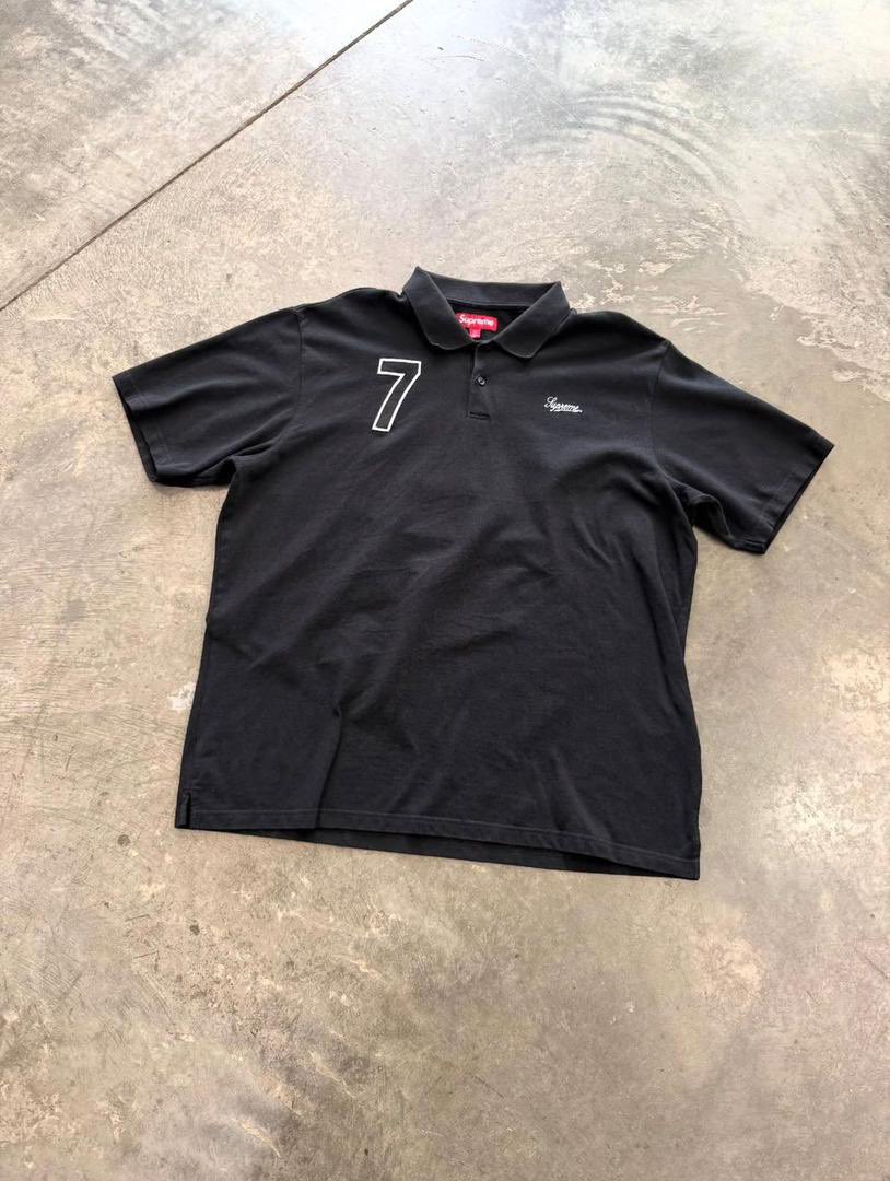 Supreme Cursive Polo Black - SS25 Now Available!