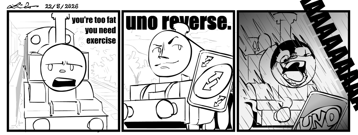 JeeraLilo21295's tweet photo. You're too fat, You need exercise! #thomasthetankengine #comicposter https://t.co/3enlOvYmz3