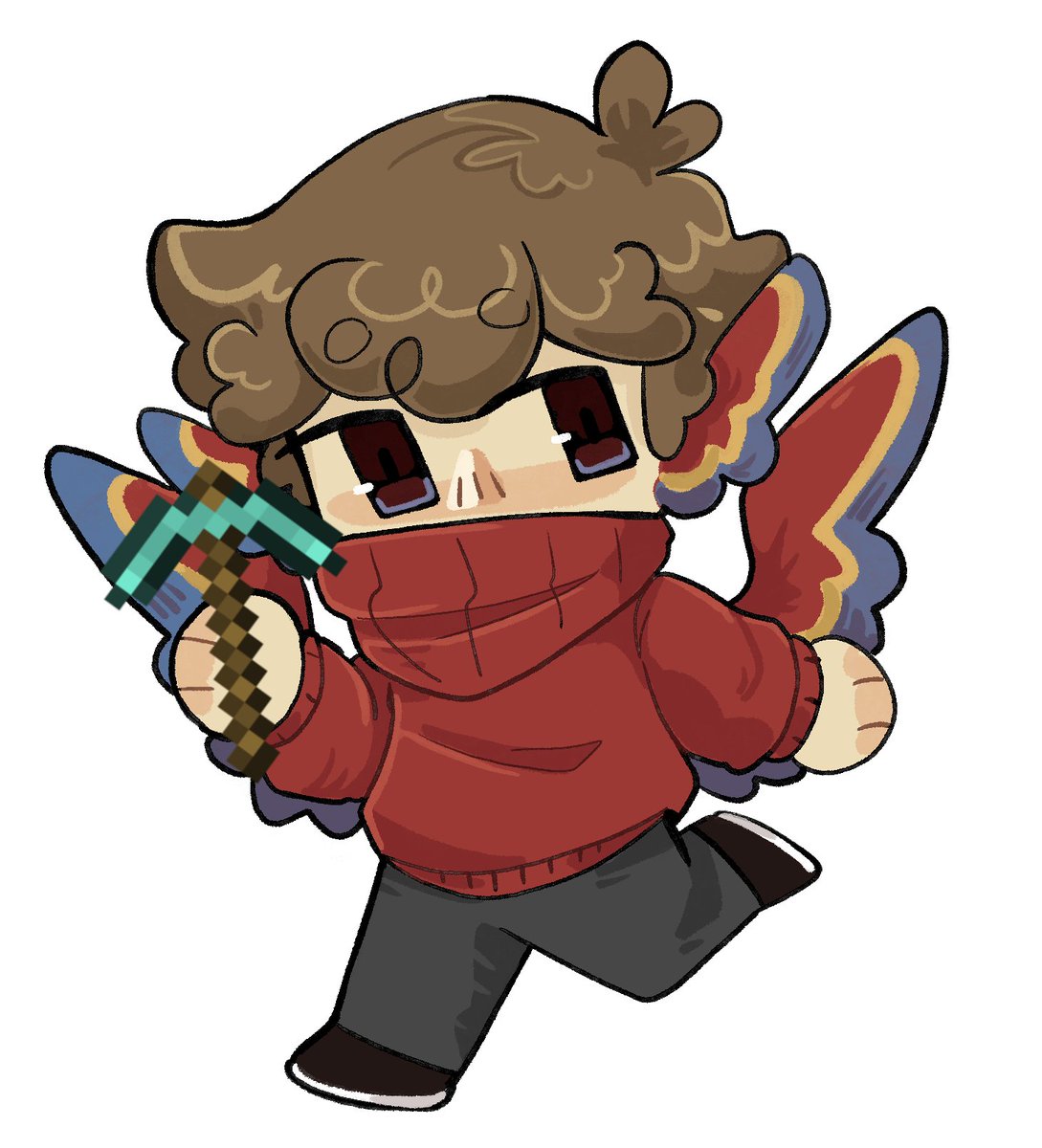 Zerozerosenpai's tweet photo. Silly little Waffle Duo! 
#Hermitcraft https://t.co/dAxDamrXKI