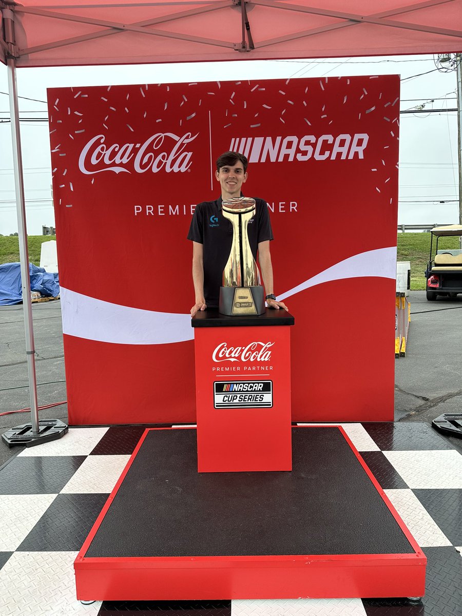 TuckerMinter's tweet photo. Hopefully this is @WilliamByron’s tomorrow! I had a great time in the @CocaColaRacing fanzone this afternoon coaching on the @LogitechG simulators. I’ll be back at 4:30 tomorrow afternoon for more, come check it out. https://t.co/iaPFsTSPz2