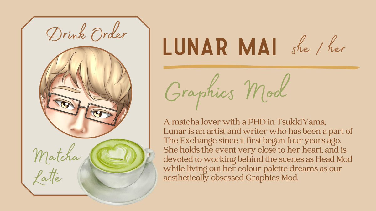 tskymexchange's tweet photo. We have some new faces and some returning faces this year in our mod team~ 
Please give a warm welcome (and welcome back) to the team!
Our returning graphics mod, and starting this year as Head Mod, @lunar_mai_ https://t.co/hlib5rGdaZ